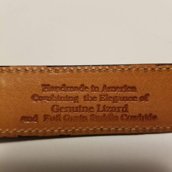 Brighton Lizard Leather Brown Belt, Size 34, Unisex, Reptile, Dress Belt - Picture 7 of 13